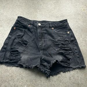 American Eagle Ripped Jean Mom Shorts
